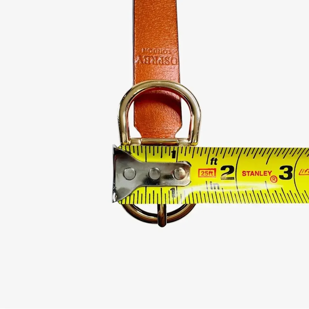 Osprey London Womens Skinny Mixed Braided Leather Belt Gold-Tone Buckle L 38/42